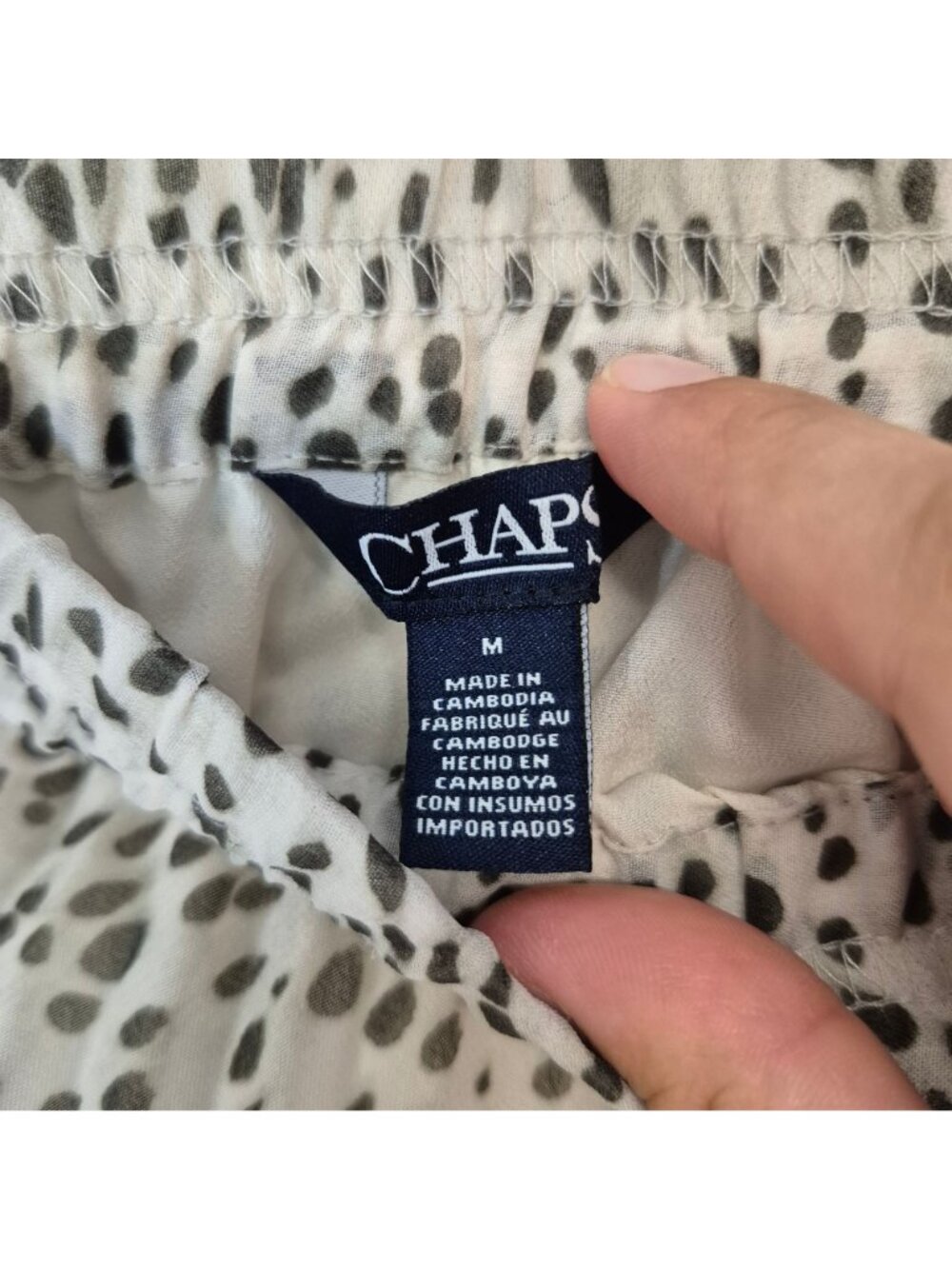 Chaps Womens Pleated Midi Skirt Black & White With Dots Size M - Picture 4 of 7